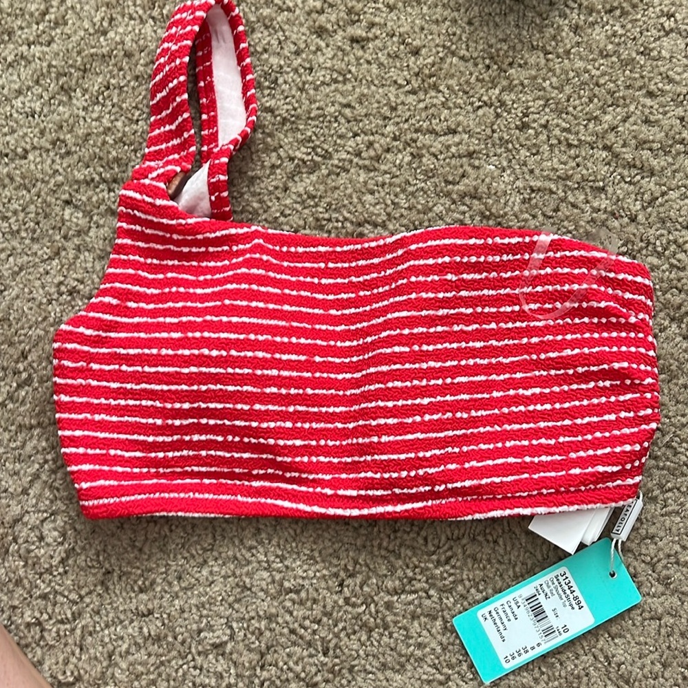 Seafolly One Shoulder Chili Red Top, NWT